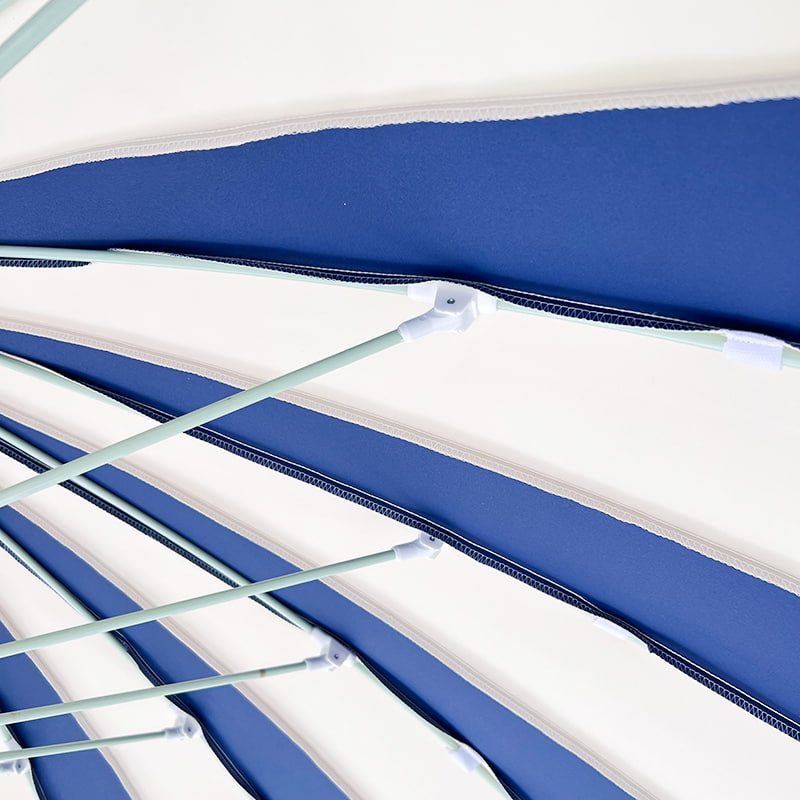 2,5 M plavo-bijeli kišobran pagoda u obliku krpica